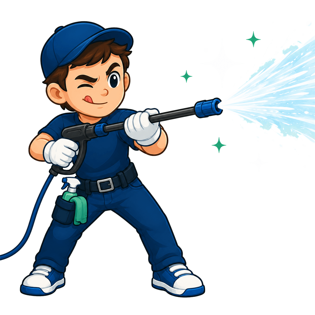 Gleamy pressure washing a surface